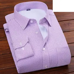 2018 зимние Лидер продаж Мода Для мужчин хлопок добавить шерсть Повседневное рубашки, с длинным рукавом Однобортный Thiken теплые рубашки плюс