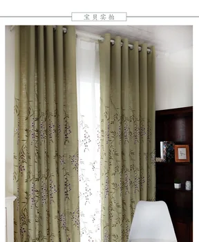 

The new high-grade cotton embroidered linen fabric curtain pastoral style living room bedroom balcony