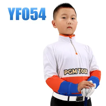 

PGM Brand Boys Training Golf Shirt Teenager Long Sleeve Half Zipper Collar Tops Shirts Boy Patchwork Sports T Shirt AA51876