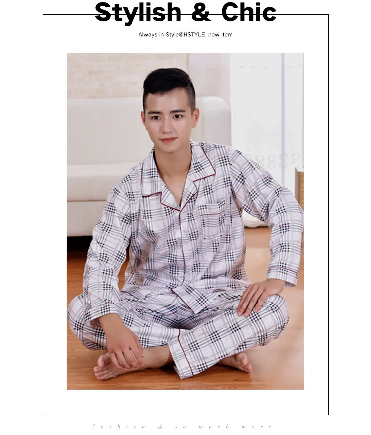 Sale Erkek Pijama Spring And Autumn Men's Long-sleeved Pajama Sets Cotton Thin Middle-aged Pajamas Male Home Service S95