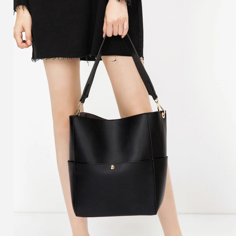 

2019 handbag single shoulder lady bag magnetic buckle handbag open sub-bag
