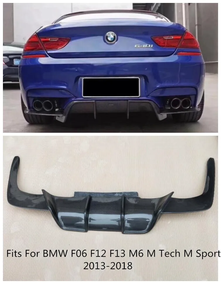 

Carbon fiber Car Rear Bumper Lip, Auto Car Rear Diffuser Fits For BMW F06 F12 F13 M6 M Tech M Sport 2013-2018 BY EMS