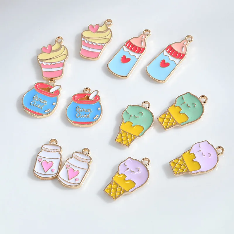 

DIY handmade accessories alloy pendant bottle honeypot cake earrings pendant necklace pendant