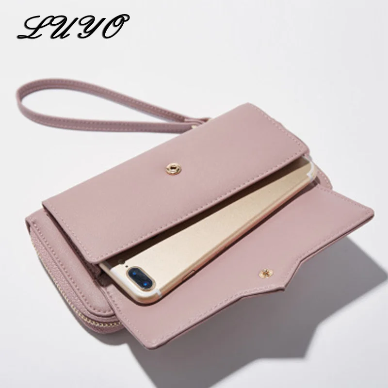 

LUYO Fashion Long Woman Female Wallet Clutch PU Leather Ladies Purses Card Holder Women Phone Bags Carteira Feminina Wristlet