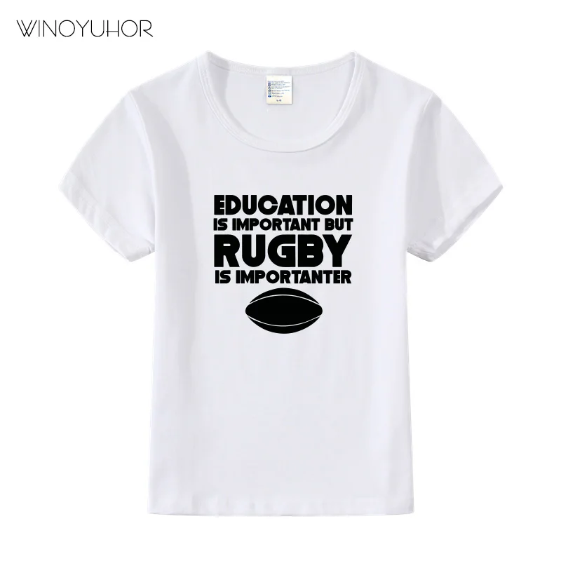 Образование важно, но регби важнее забавная футболка детская летняя футболка с короткими рукавами для мальчиков и девочек детские топы