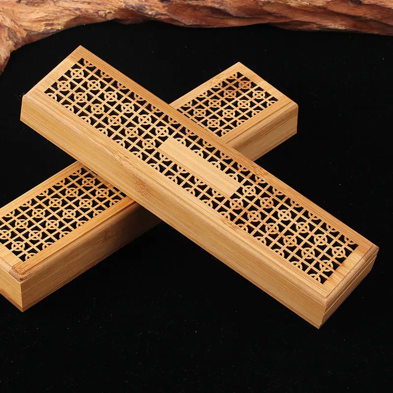 

Bamboo Incense Burner Incense Stick Holder Joss-stick Box Hollow Aromatherapy Zen Lying Censer Home Office Teahouse