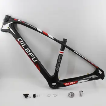 

Newest QILEFU Mountain bike matte 3K full carbon fibre bicycle thru axle frame carbon MTB 27.5/29er*15.5/17.5/19 inch Free ship