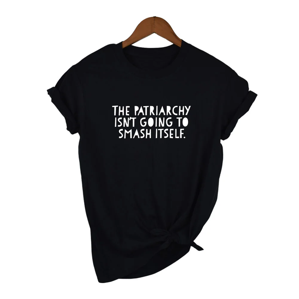 

Summer The Patriarchy Isn't Going To Smash Itself T-Shirt Letter Slogan Graphic Tee Feminist Saying Shirt Aesthetic Art Tops