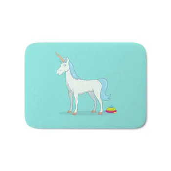 

Unicorn Poop Bath Mat 17" x 24"Pattern Fleece Rug Anti-Slip Doormat Home Decor