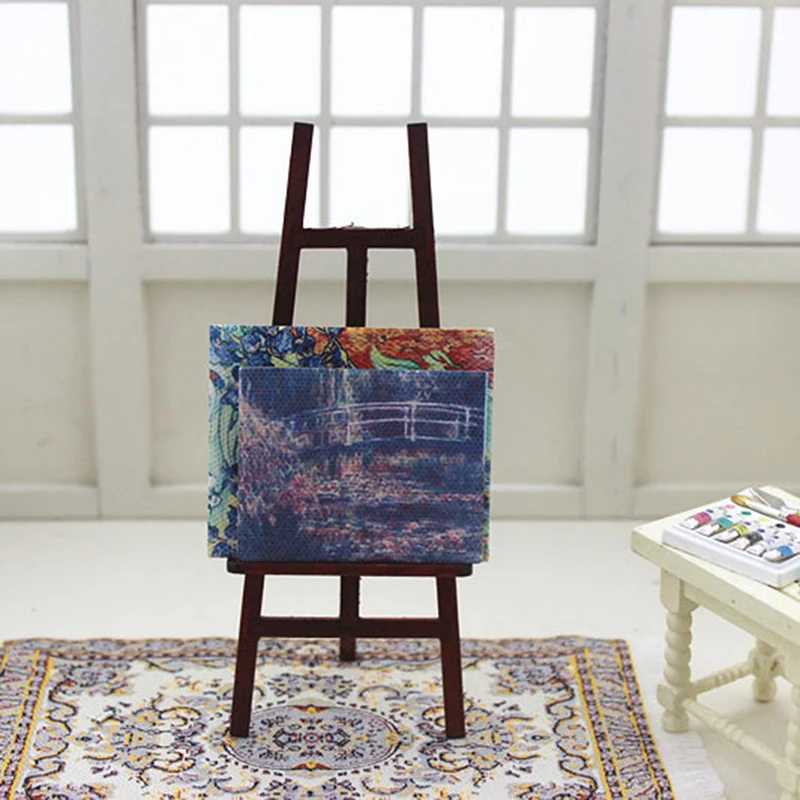 1 шт. художественный Easel детский подарок игрушка 1:12 кукольный домик миниатюрная