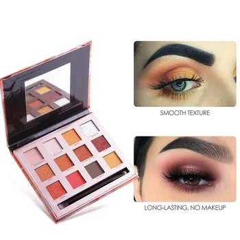 

FOCALLURE 12 Colors Shimmer Eyeshadow Palette Glitter Matte Sunset Eye Makeup Waterproof Non-smudge Eyeshadow Palette