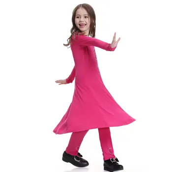 

Muslim Children's Sets For 3-12Years Islamic Girls Clothes Suits Long Sleeve Dress+Pants 2pcs Kids Kaftan Abaya Islamic Vintage