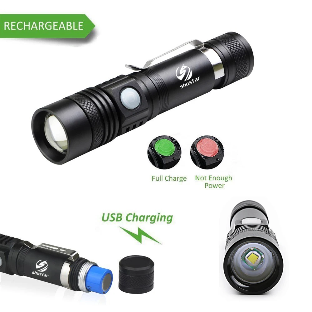 USB Перезаряжаемый светодиодный фонарик T6 светодиодный фонарь с бусинами и люменами светодиодный фонарь ультра яркий водонепроницаемый фонарик с батареей 18650