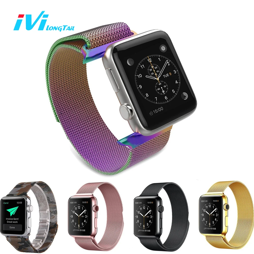 

44 40 Cover For Apple Watch Strap Band Case Series 4 3 1 2 38mm 42mm Sport Edition Milan Metal Stainless Steel Magnetic Rainbow