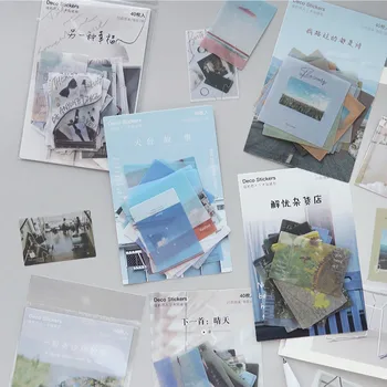 

40pcs/pack Summer Journey Scenery Sticker Decoration DIY Scrapbooking Sticker Stationery Kawaii Diary Label Sticker