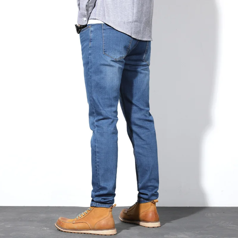 Синий и черный классический цвет новые весенние летние Брендовые мужские джинсы деним Прямые Плюс США размер W 30-38 40 44 46 48