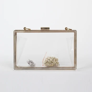 

Transparent Acrylic Clutch Bag Women Evening Box Summer Bag Clear Small Purse Wedding Party Bag Chain Shoulder Bag Drop Shipping