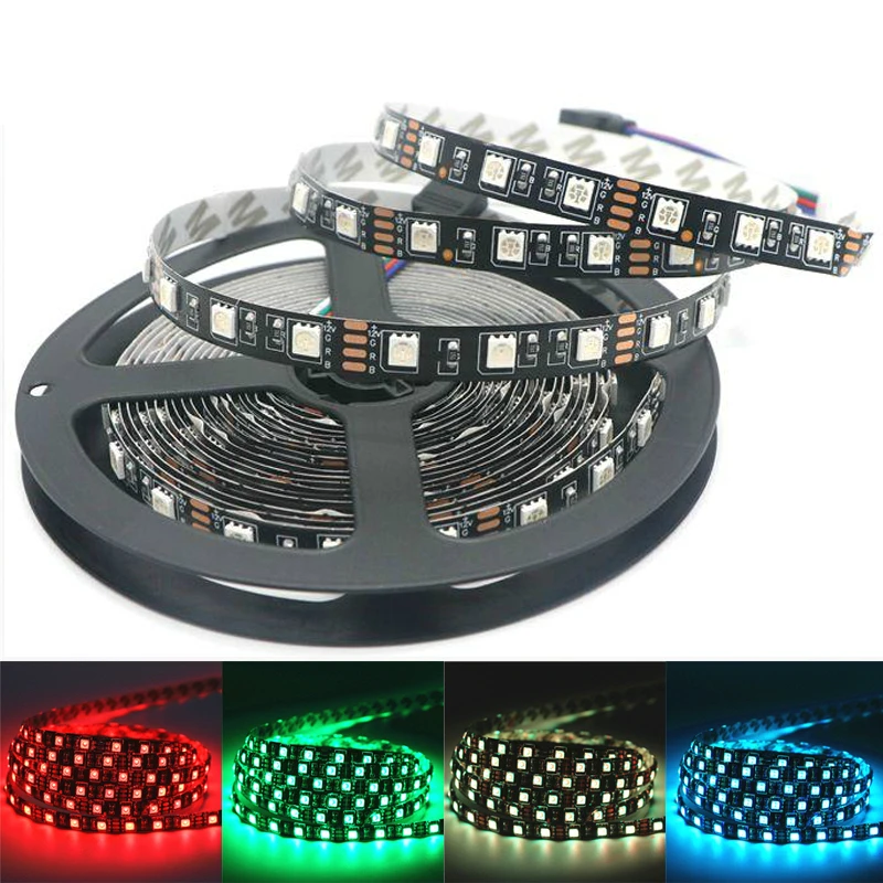 

LED Strip light 5050 5m RGB 12 V volt Waterproof Flexible ledstrip TV kitchen ceiling Light DC12V tape neon light for PC Room