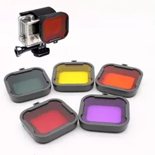 Gopro аксессуары dive фильтр orange желтый красный фиолетовый серый 5 шт./лот подводный объектив фильтр для gopro hero 3 +/4