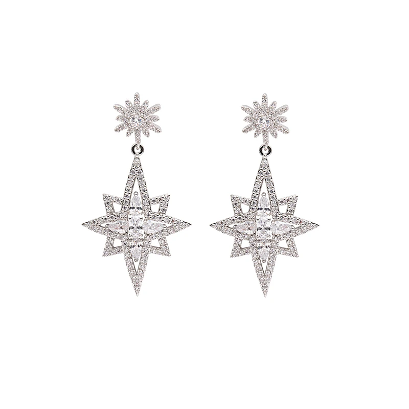 Женские серьги подвески с фианитами YAN MEI|dangle earrings|cubic zirconia earringswomens dangle earrings |