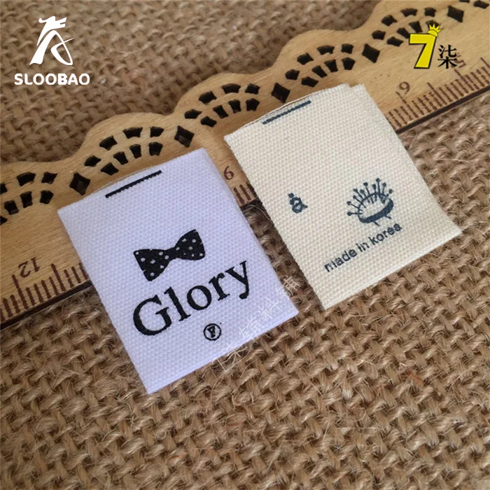 Custom Cotton Cloth End Fold Labels White Color Cotton Labels For
