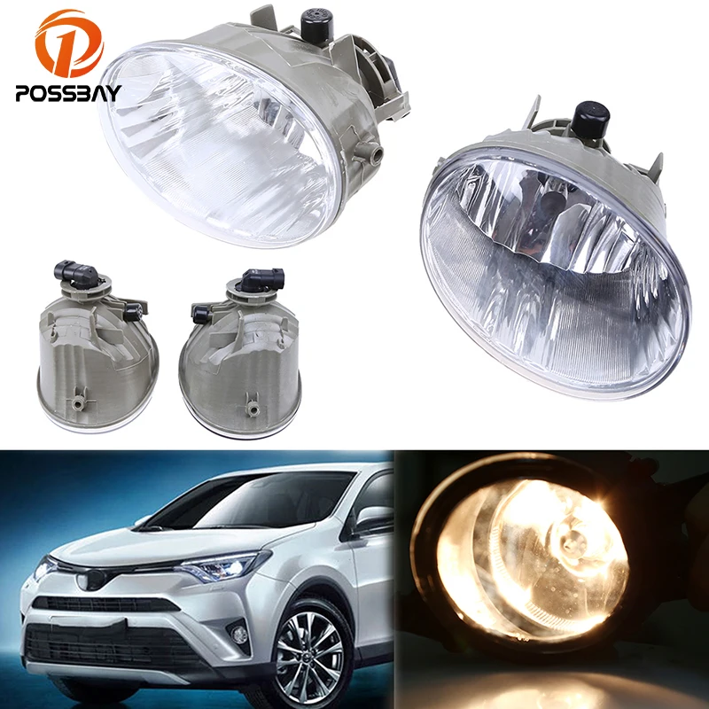 POSSBAY Auto Replacement Car Front Bumper Driving Fog Lights Fit for