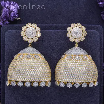 

MoonTree Small Dell Design Delicate Flower Full Mirco Cubic Zirconia 3Tone Mixed Wedding Party Earring Fashion Jewelry for Women