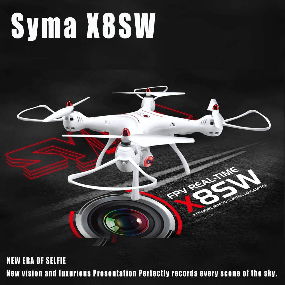 

New Arrival Syma X8SW WIFI FPV With 720P HD Camera 2.4G 4CH 6Axis Altitude Hold RC Quadcopter RTF