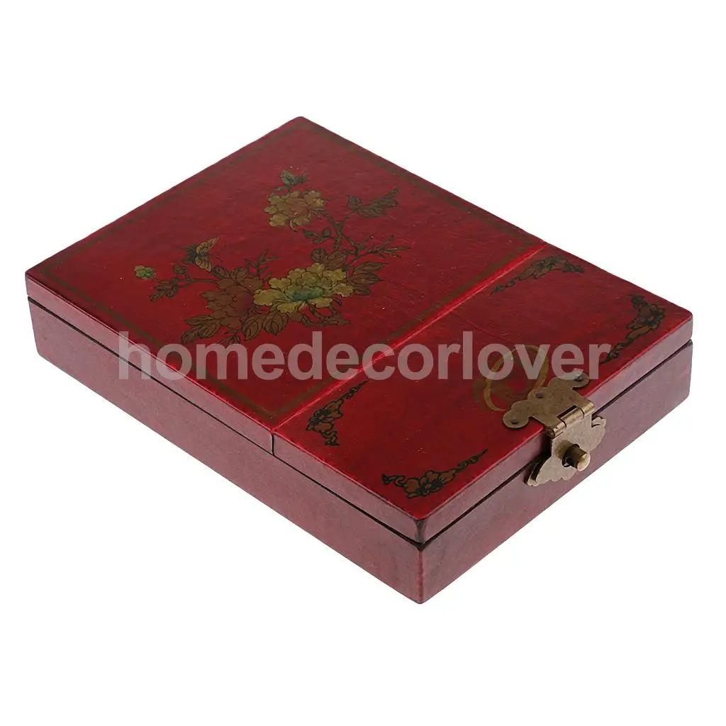 Vintage Wooden Mirror Dressing Case Jewelry Cosmetic Storage Display Box Container Handicraft Collectibles Gift House Decoration