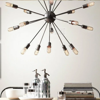 

18 head Loft Style Sputnik Chandelier American Warehouse Light Dining Room Lights With Eedison Bulbs Free Shipping