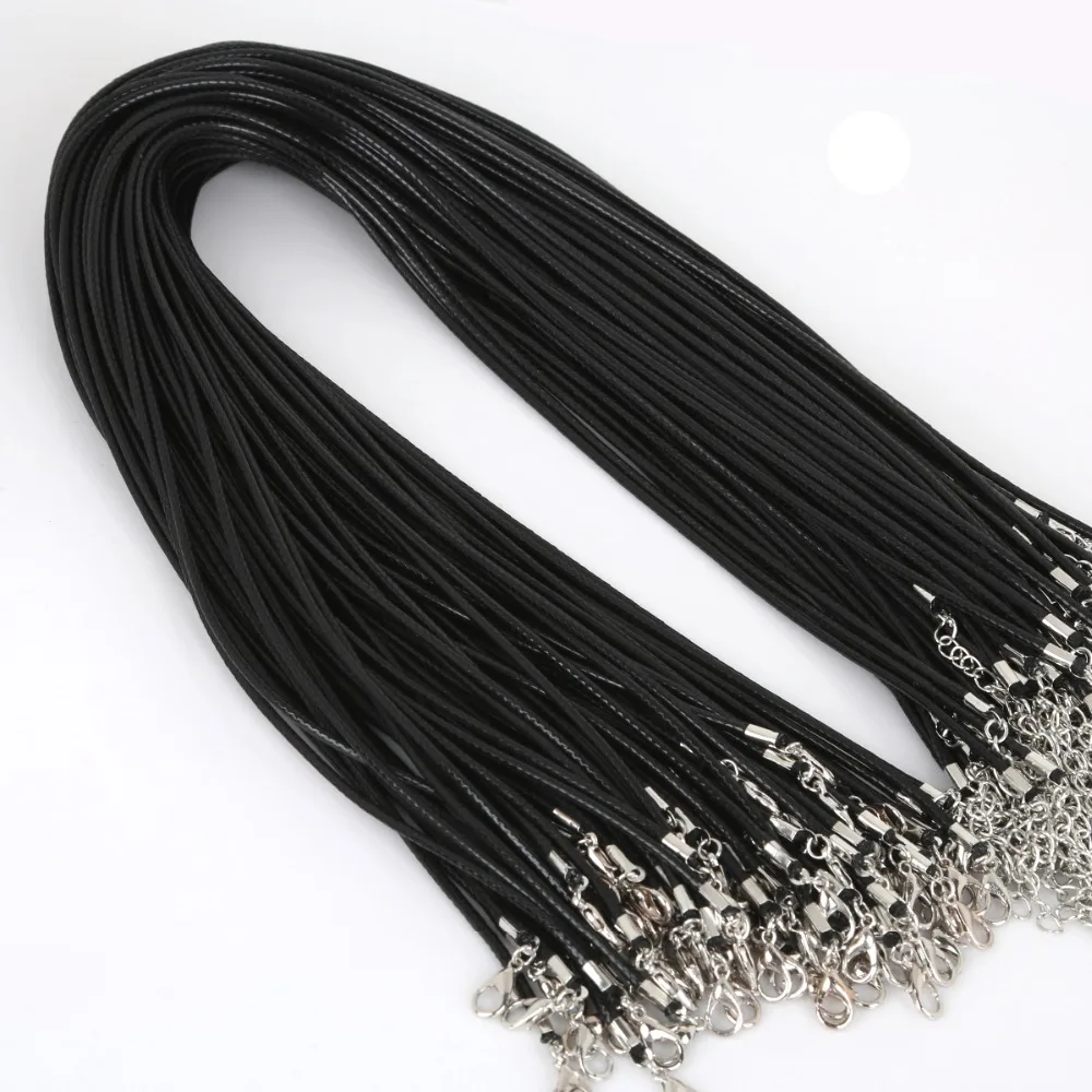wholesale fashion Braid Leather Cord Necklace Lobster Clasp Chain 