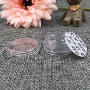 

2g/3g/5g transparent small round cream bottle jars pot container empty cosmetic plastic sample container for nail art storage