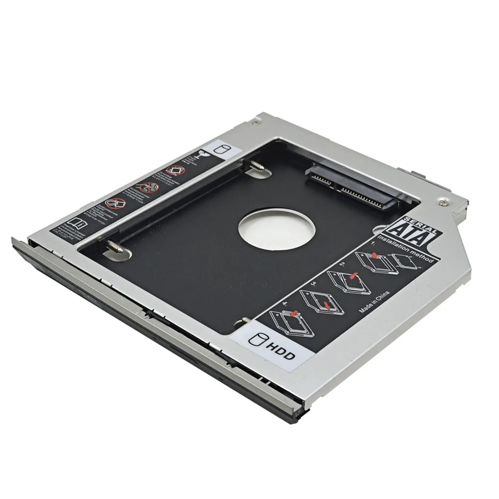 Для hp EliteBook 2560 P 2570 P Алюминий 2nd HDD Caddy 9,5 мм SATA 3,0 2,5 "SSD коробка-чехол на HDD адаптер CD DVD optibay профессиональный