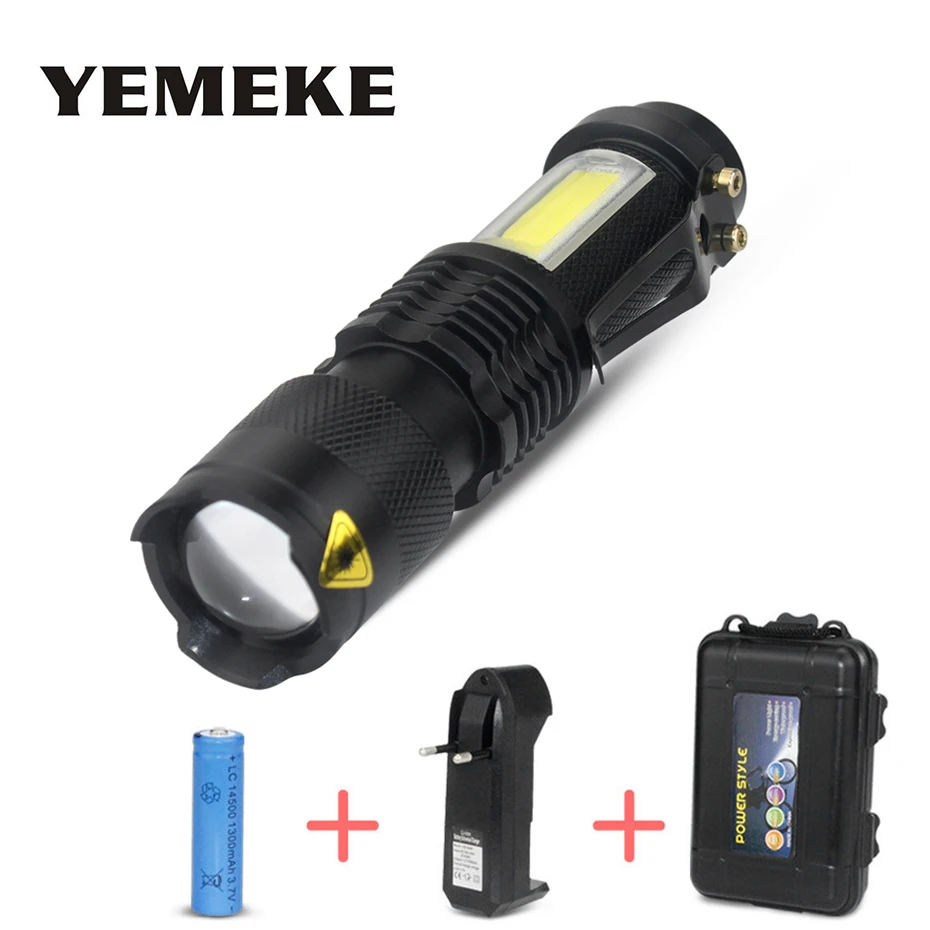 

Ultra bright COB Q5 LED Flashlight Tactical 4Mode Waterproof Handheld Flashlights Torch Pocket Work Light for Emergency Lighting