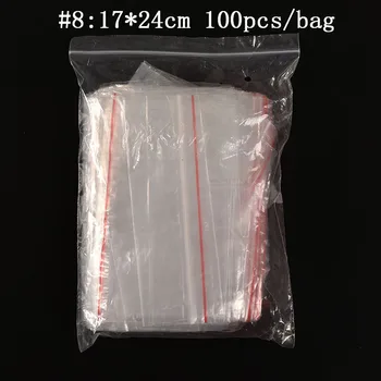 

100Pcs 17*24 cm Jewelry Ziplock Zipped Lock Reclosable Plastic Poly Clear Bags Wholesale