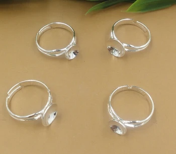 

200pcs/lot silver 8mm/10mm silver ring base for glass bubble (you can choose size)