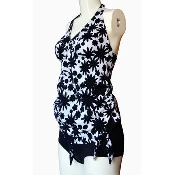 

Women Two-piece Swimsuit Pregnancy Maternity Tankinis Set Plus Size Swimwear Halter Print Bathing Swimming Suits 5 Size