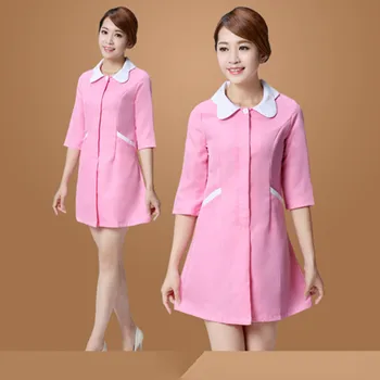 

2018 New Arrival Hotel Uniform Lab Dress Women Short Sleeved Medical Uniform Attire Beauty Salon SPA Fashion Workwear Clothing