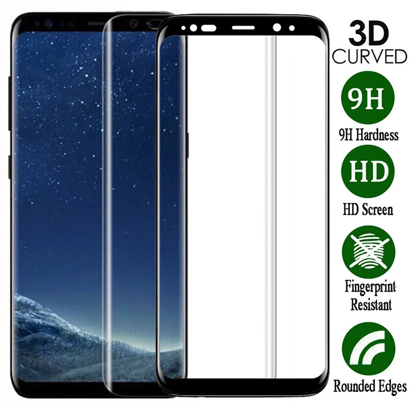 Tempered Glass Film For Samsung Galaxy S8 S9 Plus 3D Full Curved Screen Protector
