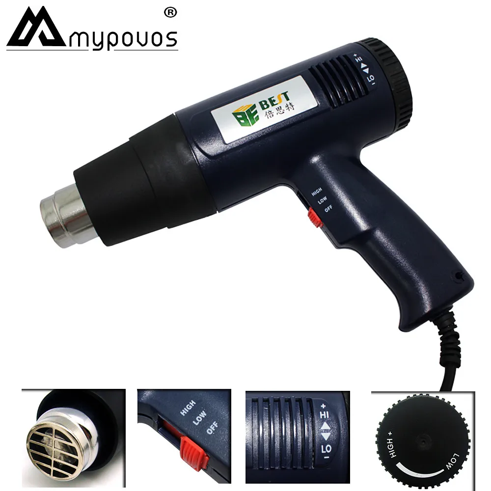 1600w Heat Gun Hot Air Gun Solder Hair Dryer Temperaturecontrolled