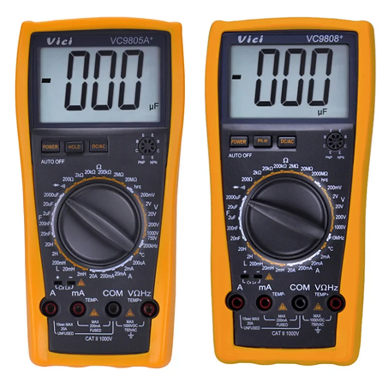 VICI VC9805A+ Digital Multimeter DMM LCR Meter w/Temperature Inductance Capacitance Frequency & hFE Test digital multimeter w temperature capacitance frequency test lcr meter ammeter analog multitester