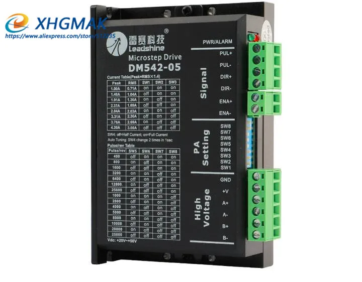 Leadshine DM542 05 1A 4.2A 20 50VDC для Nema 17 23 42 57 шаговый двигатель 25000 импульса rev 2 фазный