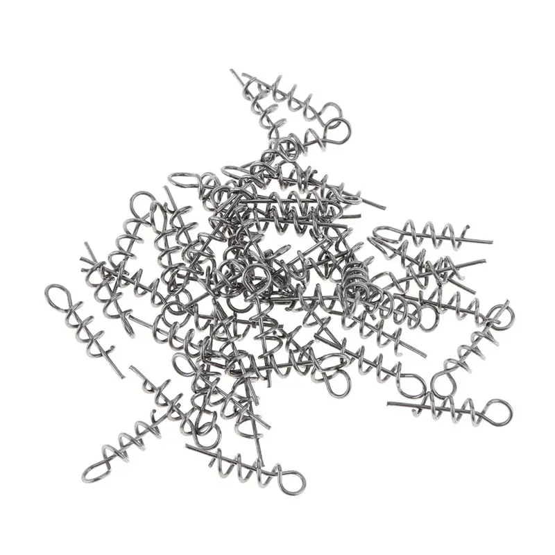 100 шт. пружинный Поворотный замок рыболовный крючок центрирующий штифт для мягкой приманки червь Кривошип