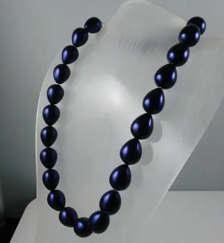 

Free shipping enchantment style 16mm southsea shell pearl Peacock Blue women's necklace