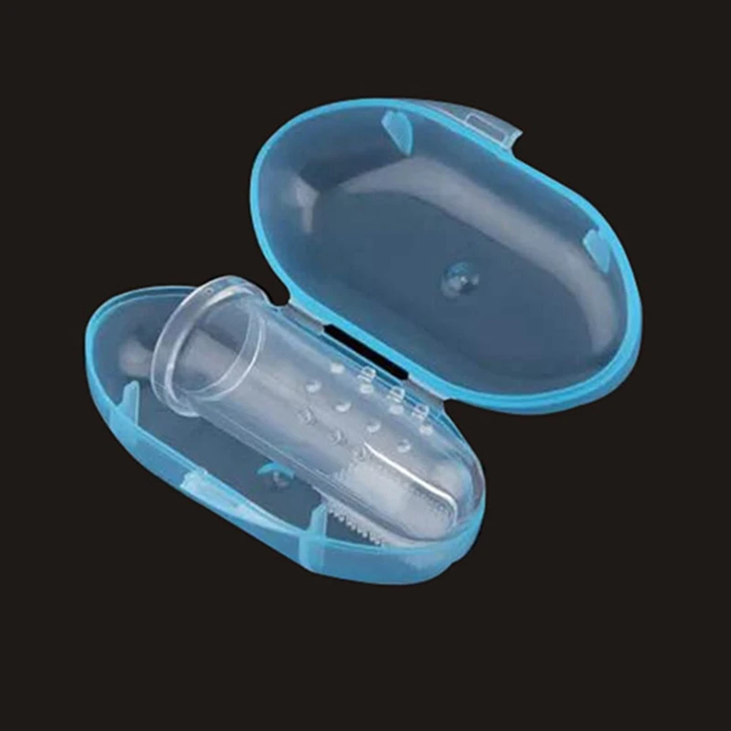 1Pcs Useful Healthy Kids Baby Infant Soft Silicone Finger Toothbrush Teeth Rubber Massager Brush With Box