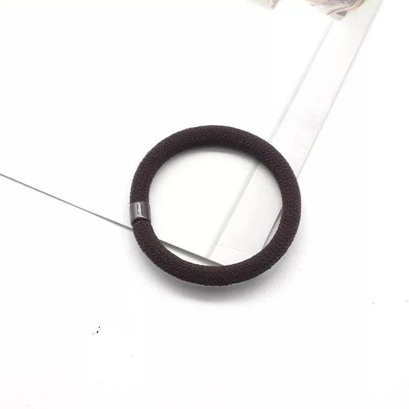 8pcs Women Girls High Elasticity Medium Thick Rolled Towel Hair Rope Candy Solid Color Rubber Band Ring Ponytail Holder