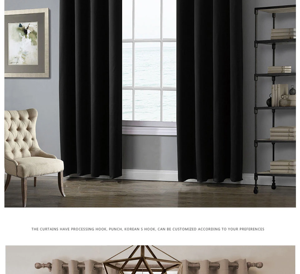 JRD Modern Blackout Curtains For Living Room Window Curtains For Bedroom Curtains Fabrics Ready Made Finished Drapes Blinds Tend