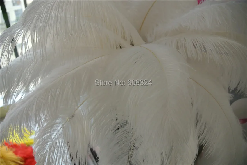 100 шт дешевые белые Плюмаж из страусиного пера White12-14inch Свадебные украшения Эйфелева звезда