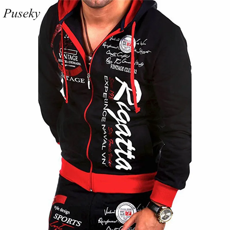 

Men's Cool Fashion Zipper Hoodies Letter Print B-box Man Sweatshirts Jackets Coat Outwear Tops