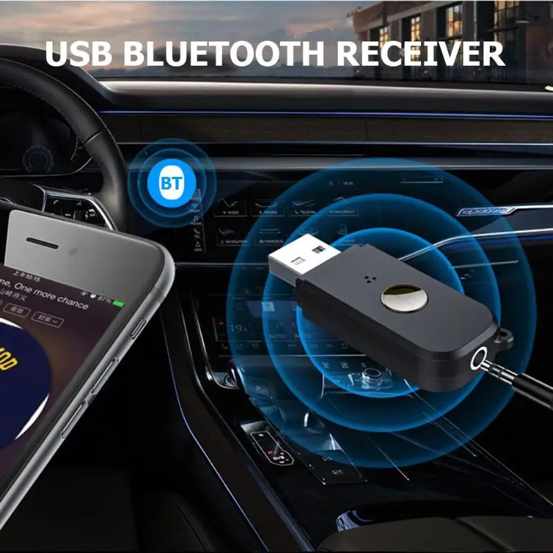 Двойной выход 3,5 мм bluetooth-приемник USB с функцией вызова Bluetooth стереонаушники V3.0 приемник адаптер для автомобильного динамика